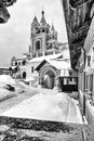 Savvino-Storozhevsky monastery in Zvenigorod in winter day. Moscow region. Royalty Free Stock Photo