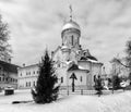 Savvino-Storozhevsky monastery in Zvenigorod in winter day. Moscow region. Royalty Free Stock Photo