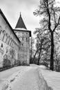 Savvino-Storozhevsky monastery in Zvenigorod in winter day. Moscow region. Royalty Free Stock Photo