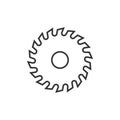 Saw blade icon in flat style. Circular machine vector illustration on white isolated background. Rotary disc business concept Royalty Free Stock Photo