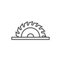 Saw blade icon in flat style. Circular machine vector illustration on white isolated background. Rotary disc business concept