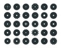 saw blades. construction industry iron technical tools, mechanical sharp equipment items collection. vector cartoon Royalty Free Stock Photo