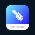 Saw, Circular, Blade, Cordless Mobile App Button. Android and IOS Glyph Version Royalty Free Stock Photo