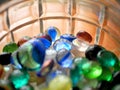 Colorful Vibrant Glass Marbles and Beads in Jar