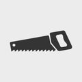 Saw or hacksaw. Simple black and white vector icon