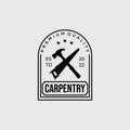 saw and hammer or carpentry or woodwork logo vector illustration design Royalty Free Stock Photo
