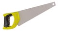 Saw handsaw yellow hadle isoalted front view - 3d rendering Royalty Free Stock Photo