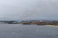 The Saw Mill and Timber Wharf area of Port Gentil, with Logs of Hardwood ready for export Royalty Free Stock Photo