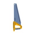 Saw with Steel Toothed Blade as Construction Tool Vector Illustration Royalty Free Stock Photo