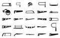 Saw tool icons set, simple style Royalty Free Stock Photo