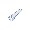 Saw line icon. saw linear hand drawn pen style line icon Royalty Free Stock Photo