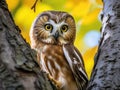 Ai Generated illustration Wildlife Concept of Saw-Whet Owl