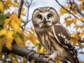 Ai Generated illustration Wildlife Concept of Saw-Whet Owl