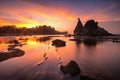 Beautiful clouds Sunrise at Tanjung Layar Sawarna Beach Bayah Banten West Java Indonesia Royalty Free Stock Photo