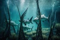 Sawfish Fish Underwater Lush Nature by Generative AI