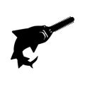 Sawfish icon sign isolated. marine predator saw fish. vector illustration