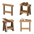 Sawhorses for Carpenters and Joiners with Wood