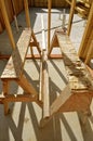 Sawhorses used in construction