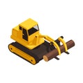 Sawmill Bulldozer Machine Composition Royalty Free Stock Photo