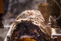 Sawmill Cutting Log Royalty Free Stock Photo