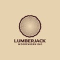 Sawmill logo wood lumberjack design vector Royalty Free Stock Photo