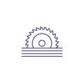 sawmill and lumber line icon on white