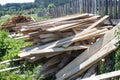 sawn boards at sawmill