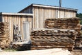 sawn boards at sawmill