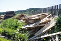 sawn boards at sawmill