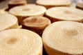 Sawn wood circles. Royalty Free Stock Photo