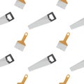 saws and paint brush seamless pattern Royalty Free Stock Photo
