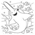Sawshark Coloring Page for Kids Royalty Free Stock Photo
