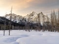 Sawtooth mountain of Idaho in winter
