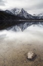 Sawtooth Mountain Lake Deep Winter Landscape Idaho National Royalty Free Stock Photo