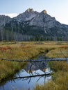 Sawtooth Mountain Marsh at sunset with reflection