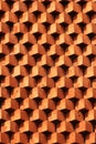 Sawtooth pattern brickwork. Decorative red brick wall as background Royalty Free Stock Photo