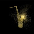 Sax gold glitter art concept symbol illustration