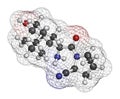 Saxagliptin diabetes drug molecule. Inhibitor of dipeptidyl peptidase-4 DPP4.