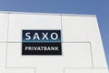Saxo Bank logo on a wall Royalty Free Stock Photo
