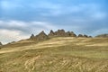 The Saxon Castle Sovinsky is the main natural attraction of the Barguzin Valley of the Trans-Baikal Region of the Republic of Royalty Free Stock Photo