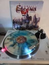Saxon - Crusader 1984 splatter vinyl Royalty Free Stock Photo