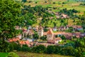 Saxon fortified evangelical church in Saschiz village, Mures county, Transylvania, Romania