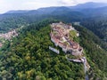 The Saxon fortress Rasnov near Brasov in Transylvania Romania. A Royalty Free Stock Photo