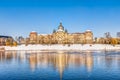 Saxon State Chancellery in Dresden in winter Royalty Free Stock Photo