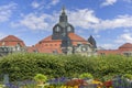 Saxon State Chancellery, view from the park on the other side of the Elbe river, Dresden, Germany Royalty Free Stock Photo