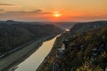 Saxon Switzerland with autumn sunset