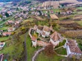 Saxon walled church in Transylvania, Romania. Alma Vii village. Royalty Free Stock Photo