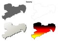 Saxony blank outline map set