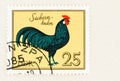 Saxony Chicken on East German Postage Stamp