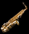 Saxophone on black background Royalty Free Stock Photo